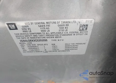 2012 Chevrolet Equinox 1Lt from USA, damaged, VIN 2GNALDEKXC6260096